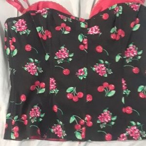 Victoria's secret cherry corset pin up vintage bra